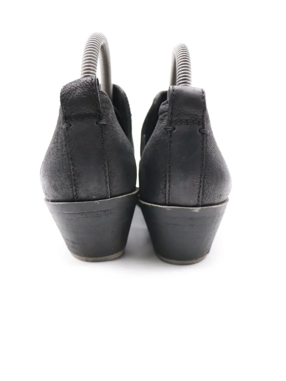 Frye Rowen Black Leather Women's Size 7.5 M Slip On Cut Out Ankle Boots
